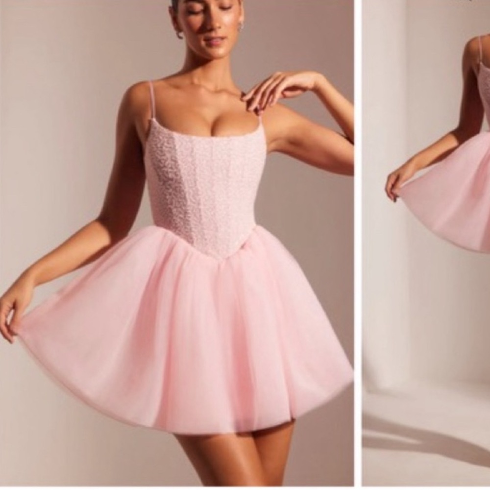 Oh Polly Embellished Corset Tulle Skirt Mini Dress “eugenie dress”